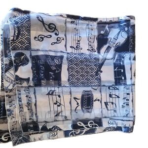 Music Notes Print Scarf Fashion Accessory Lightweight Wrap For Women 60" X‎ 13"